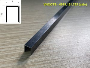 Nẹp inox chữ U8x10 màu đen xước