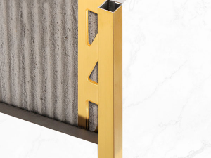 Nẹp inox bo góc vuông ốp lát màu vàng bóng