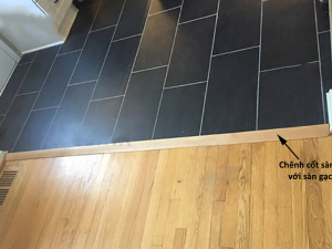 Nẹp chênh cốt sàn màu vàng bóng