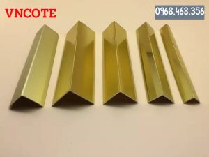 Nẹp inox chữ V20 màu vàng xước