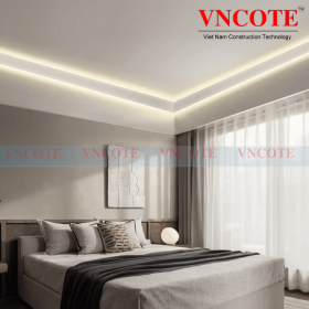 Thi công phào chỉ led góc V chiếu sáng hai hướng thực tế tại công trình VN COTE