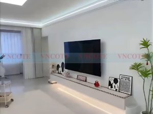 Thi công thực tế phào cổ trần LED nhôm LG3-LED-W-3.0 cho phòng khách hiện đại