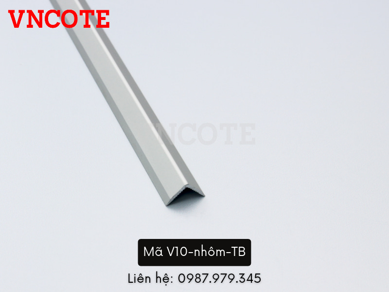 Nẹp nhôm V10 màu trắng bóng