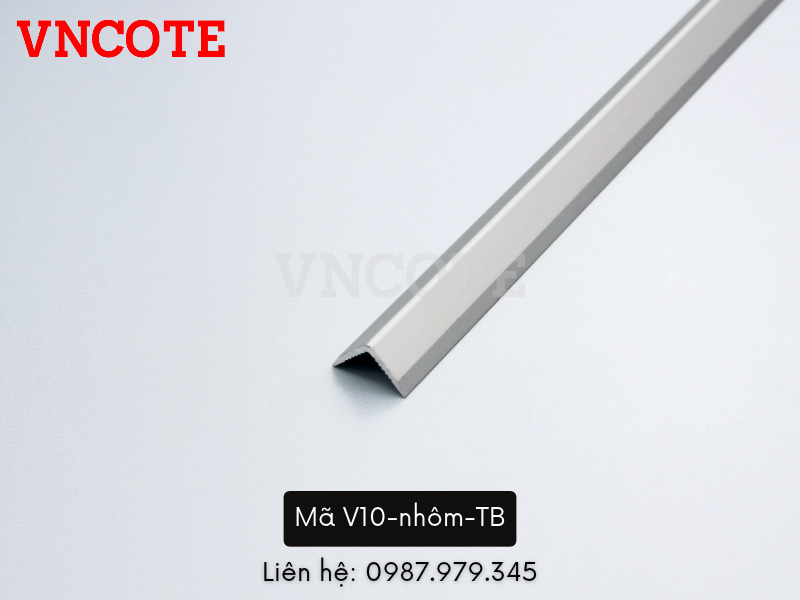 Nẹp nhôm V10 màu trắng bóng