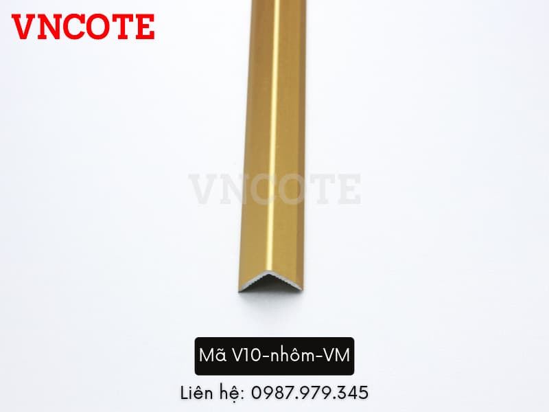 V10-nhôm-VM Nẹp nhôm V10 màu vàng mờ